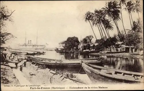 Ak Fort de France Martinique, Embouchure de la riviere Madame
