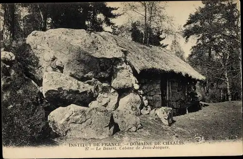 Ak Chaalis Oise, Domaine de Chaalis, Le Desert, Cabane de Jean Jacques