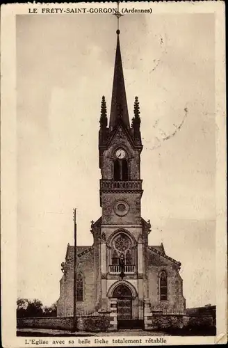 Postkarte Le Frety Saint Gorgon Ardennen, Die Kirche