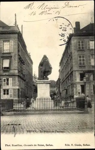 Postkarte Berline Ardennen, Die Statue von Turenne