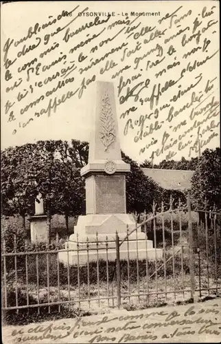 Ak Oysonville Eure et Loir, Das Denkmal