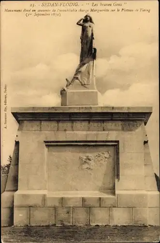 Ak Sedan Floing Ardennes, Denkmal des tapferen Volkes