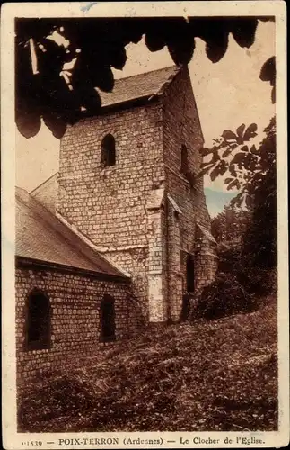 Ak Poix Terron Ardennes, Der Glockenturm der Kirche