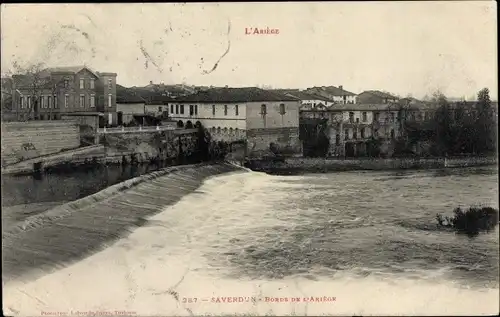 Ak Saverdun-sur-Ariège, Ränder der Ariège