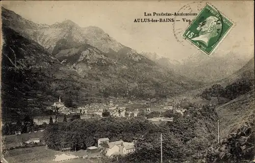 Ak Aulus les Bains Ariège, Panoramablick