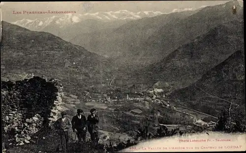 Ak Lordat Ariège, Blick vom Schloss