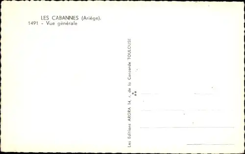 Ak Les Cabannes Ariège, Gesamtansicht