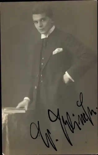 Ak Schauspieler Werner Schlinck, Porträt, Autogramm