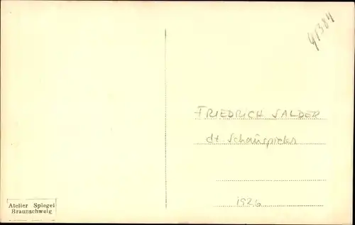 Ak Schauspieler Friedrich Salder, Porträt, Autogramm