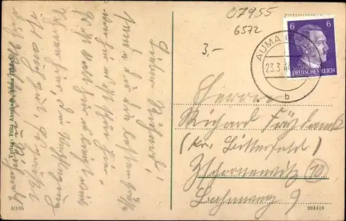 Ak Auma in Thüringen, Am Pfarrteich