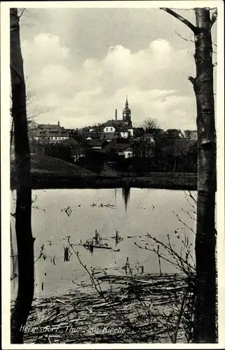 Ak Hermsdorf in Thüringen, Teich, Kirche