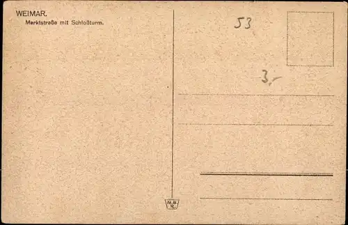 Ak Weimar in Thüringen, Marktstraße mit Schlossturm