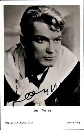 Ak Schauspieler Jean Marais in Einmal nur leuchtet die Liebe, Portrait, Autogramm