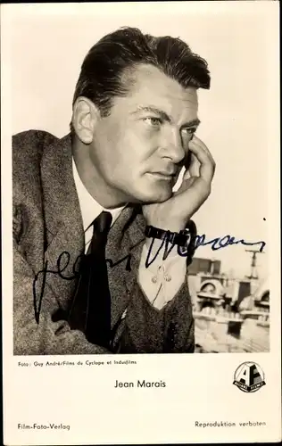 Ak Schauspieler Jean Marais in Einmal nur leuchtet die Liebe, Portrait, Autogramm