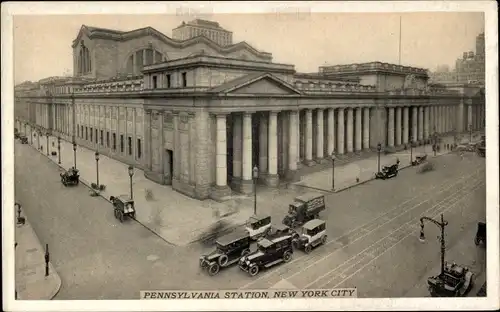 AK New York City USA, Pennsylvania Railroad Station, Seventh Avenue und Thirty Second Street