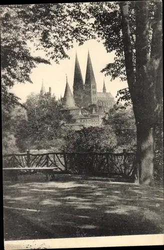 Ak Lübeck in Schleswig Holstein, Blick vom Wall