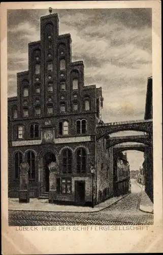 Ak Lübeck in Schleswig Holstein, Haus der Schiffergesellschaft