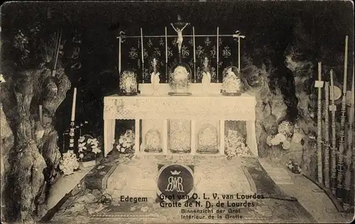 Ak Edegem Edeghem Flandern Antwerpen, Höhle Unserer Lieben Frau von Lourdes