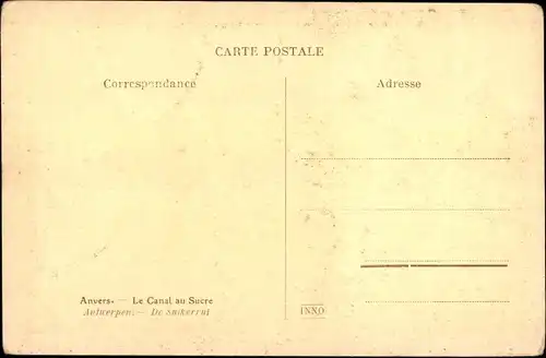 Ak Antwerpen Antwerpen Flandern, Der Zuckerkanal