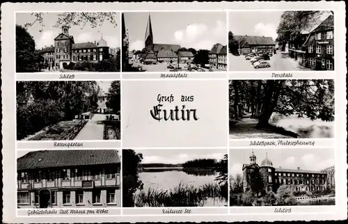 Ak Eutin in Ostholstein, Schloss, Rosengarten, Marktplatz, Eutiner See, Vossplatz