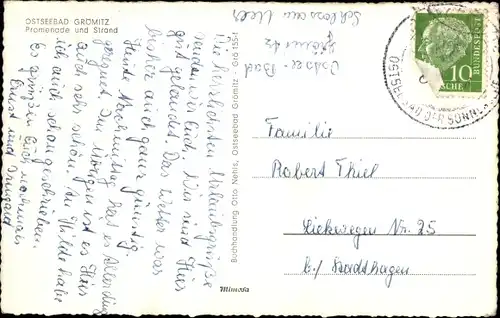 Ak Ostseebad Grömitz in Holstein, Blick auf den Strand, Promenade