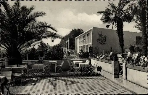 Ak Ostseebad Grömitz in Holstein, Kurmittelhaus, Terrasse