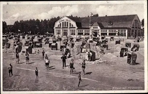 Ak Ostseebad Grömitz in Holstein, Strand, Strandhalle