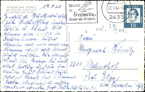 Ak Ostseebad Grömitz in Holstein, Promenade, Strand