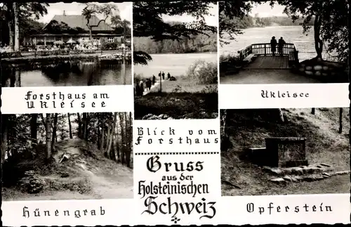 Ak Eutin in Ostholstein, Ukleisee, Forsthaus, Hühnengrab, Opferstein