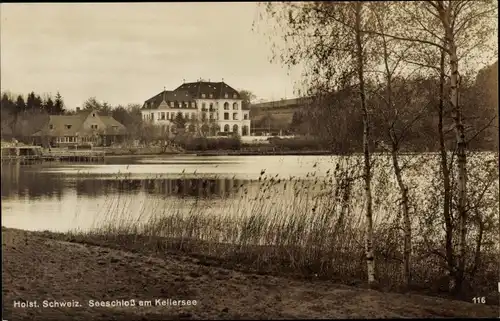 Ak Malente in Ostholstein, Kellersee, Seeschloss