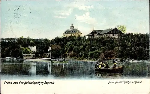 Ak Malente in Ostholstein, Hotel Holsteinische Schweiz, Salondampfer