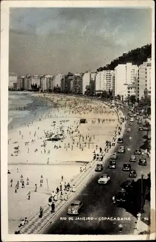 Ak Copacabana Rio de Janeiro Brasilien, Strand