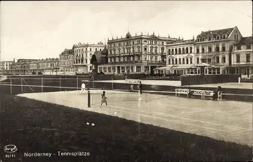 Ak Nordseebad Norderney Ostfriesland, Tennisplätze