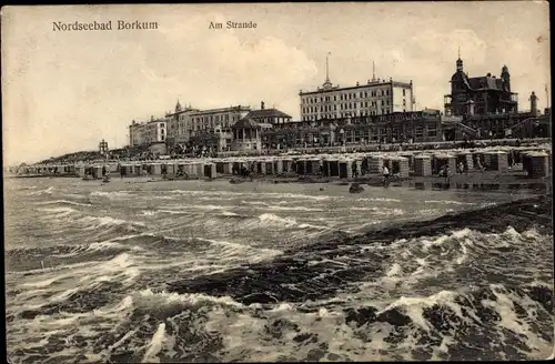 Ak Nordseebad Borkum in Ostfriesland, Strand