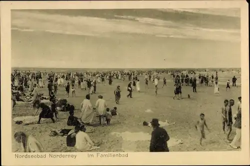 Ak Nordseebad Norderney Ostfriesland, Strand, Familienbad