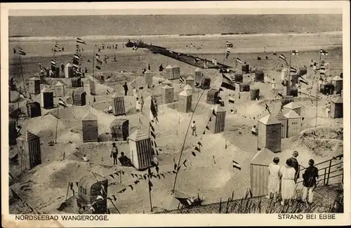 Ak Nordseebad Wangerooge in Ostfriesland, Strand bei Ebbe