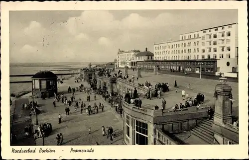 Ak Nordseebad Borkum, Promenade am Strand