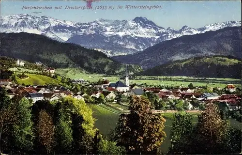 Ak Garmisch Partenkirchen in Oberbayern, Panorama, Dreitorspitze