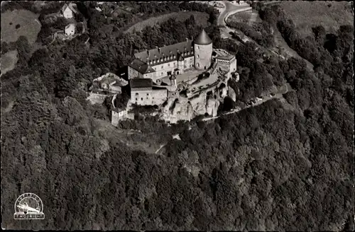 Ak Waldeck am Edersee Hessen, Schloss, Fliegeraufnahme