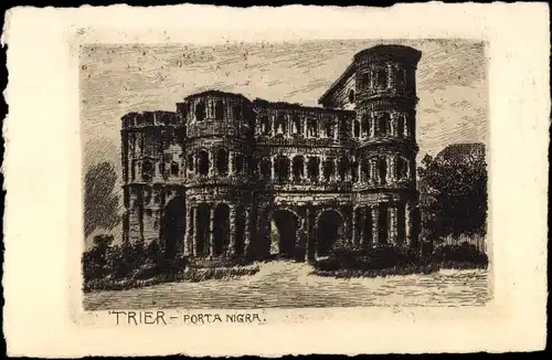 Künstler Ak Trier an der Mosel, Porta Nigra