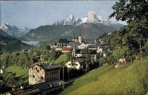 Ak Berchtesgaden in Oberbayern, Panorama, Watzmann