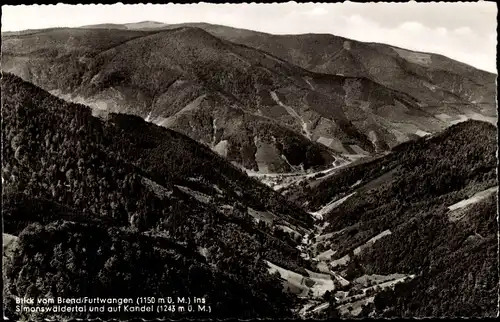 Ak Furtwangen im Schwarzwald, Blick vom Brend, Kandel, Simonswäldertal