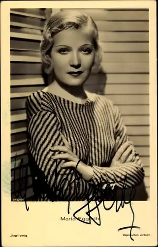 Ak Schauspielerin Marta Eggerth, Portrait, Autogramm