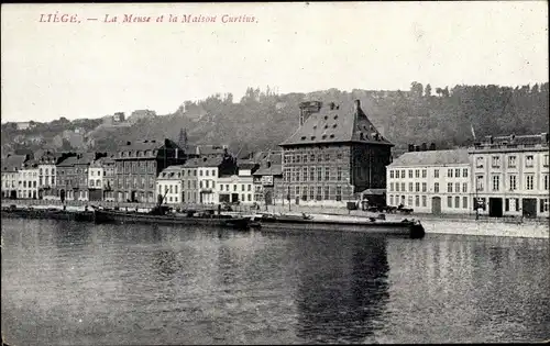 Ak Lüttich Lüttich Wallonien, Maas und Maison Curtius