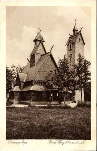 Ak Karpacz Górny Brückenberg Krummhübel Riesengebirge Schlesien, Kirche Wang