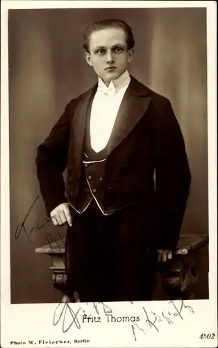 Ak Schauspieler Fritz Thomas, Portrait, Autogramm