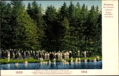 Ak Altenberg im Erzgebirge, Schüler beim Baden