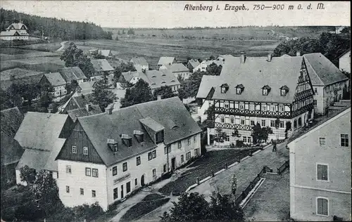 Ak Altenberg im Erzgebirge, Schuhwaren Lager im Ort, Feld