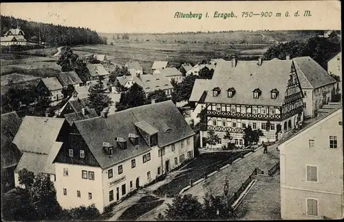 Ak Altenberg im Erzgebirge, Schuhwaren Lager im Ort, Feld