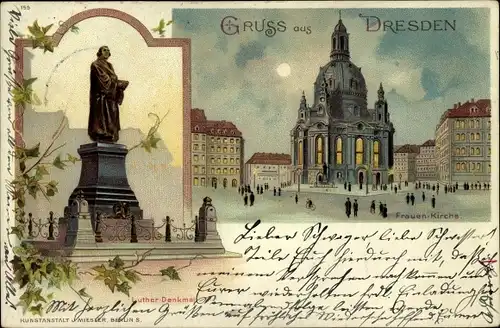 Litho Dresden Zentrum Altstadt, schöne Detailansicht